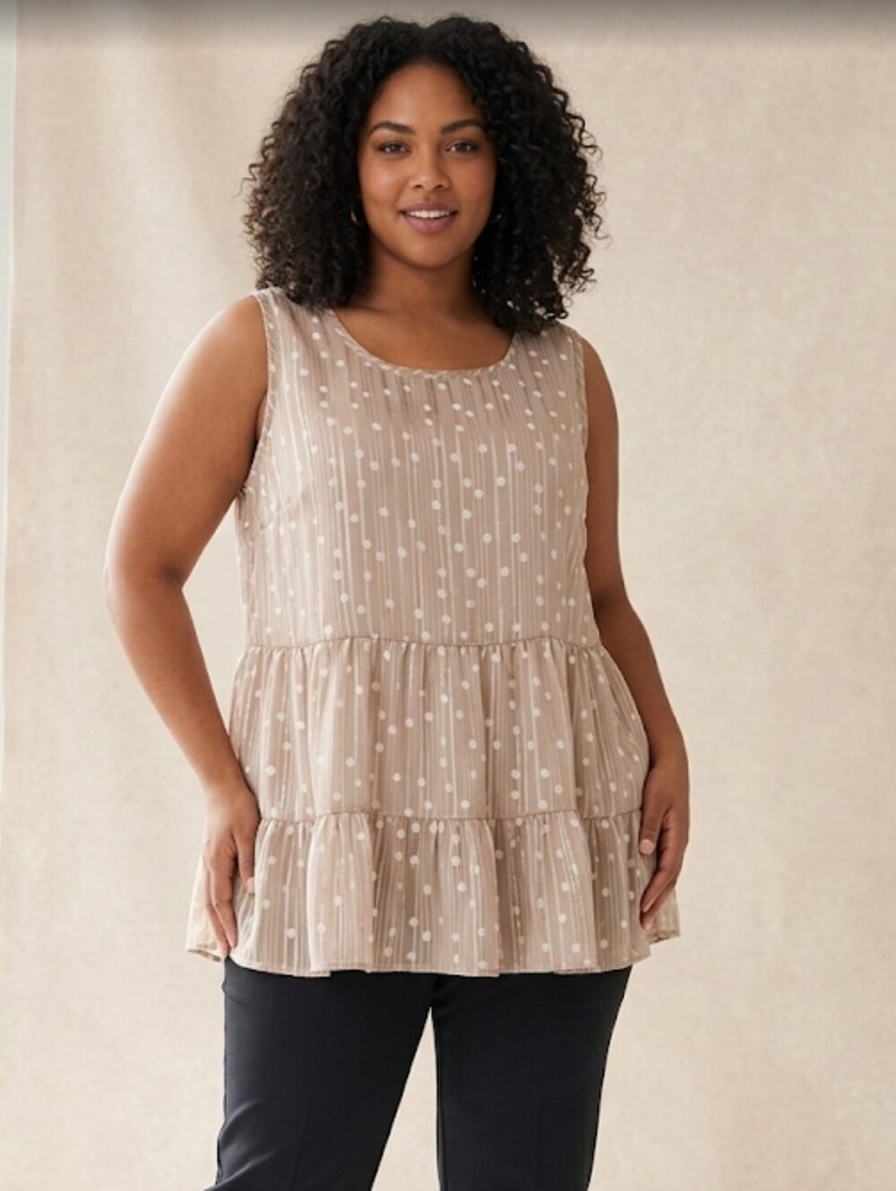 Cassee's Tank Size 2X  New with tag Brown with lurex threads